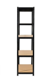 Rhino Racking 180 X 120 X 45Cm - Black - 5 Tier Boltless Heavy Duty Garage Shelving Unit - 1000Kg Load Weight - thumbnail 2