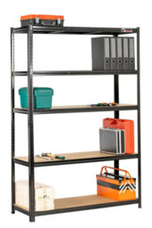 Rhino Racking 180 X 120 X 45Cm - Black - 5 Tier Boltless Heavy Duty Garage Shelving Unit - 1000Kg Load Weight - thumbnail 5