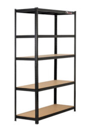 Rhino Racking 180 X 120 X 45Cm - Black - 5 Tier Boltless Heavy Duty Garage Shelving Unit - 1000Kg Load Weight - thumbnail 1