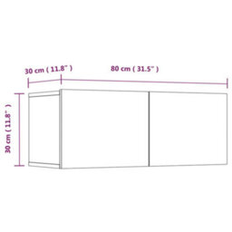 Berkfield 4 Piece Tv Cabinet Set Smoked Oak Engineered Wood - thumbnail 9