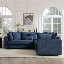 Home Detail Hayley Corner Sofa, Dark Blue Linen - thumbnail 2