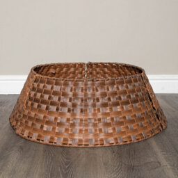 48Or70Cm Samuel Alexander Large Kd Plastic Wicker Rattan Woven Christmas Tree Skirt In Brown - thumbnail 4