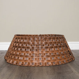 48Or70Cm Samuel Alexander Large Kd Plastic Wicker Rattan Woven Christmas Tree Skirt In Brown - thumbnail 5