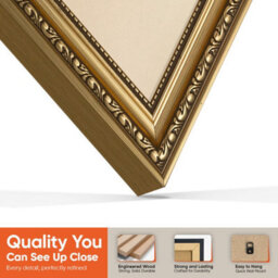 "AK Frames 25X17"" Gold Ornate Vinyl Record Frame With Ivory Mount For 12 Inch Lp Cover & Disc - Overlapped Design" - thumbnail 3
