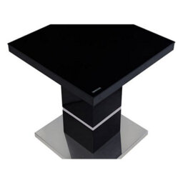 Furniture in Fashion Parini High Gloss Lamp Table In Black With Glass Top - thumbnail 4