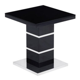 Furniture in Fashion Parini High Gloss Lamp Table In Black With Glass Top - thumbnail 2