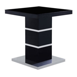 Furniture in Fashion Parini High Gloss Lamp Table In Black With Glass Top - thumbnail 3