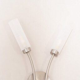 Valuelights Maya Pair - 2 Way Curved Brushed Chrome Wall Light Fitting For Living Room Lounge Hallway - Led Bulbs Included - thumbnail 4