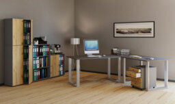 Vcm Desk Lona Silver / Anthracite H. 76 X W. 190 X D. 190 Cm - thumbnail 2