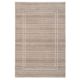 Loomed Neutral Beige Distressed Striped Geo Border Soft Living Area Rug 120X170Cm - thumbnail 6