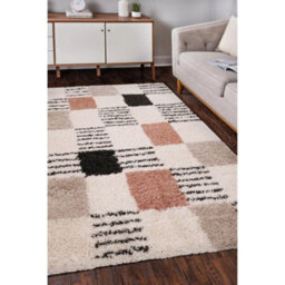Melrose Nomadic Shaggy Blocks Patterned Indoor Large Area Rug 160/230Cm - thumbnail 1