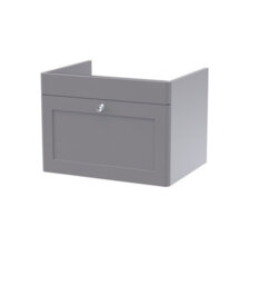 Hudson Reed Classique Wall Hung 1 Drawer Unit, 600mm-Satin Grey - thumbnail 1