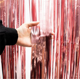 Netagon Cheetah Metallic Party Event Photo Backdrop Tinsel Curtain 2.5M X 1M Rose Gold - thumbnail 4