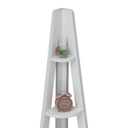 Ladder Corner Bookcase In White For Living Room - thumbnail 4