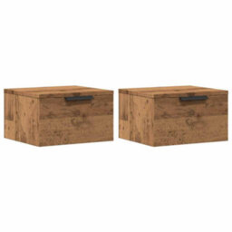 Berkfield Durable Wall-Mounted Bedside Cabinets 2 Pcs Artisan Oak 34X30X20 Cm - thumbnail 1