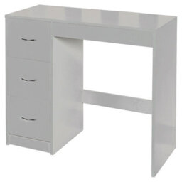 Urbn-Living Urbnliving Height 79.5Cm 3 Drawer Wooden Grey Carcass And Grey Drawers Bedroom Dressing Computer Work Table Desk Jewellery - thumbnail 2