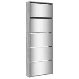 Vidaxl Shoe Cabinet With Mirror 5-Layer Grey Sonoma 63X17X169.5 Cm - thumbnail 2