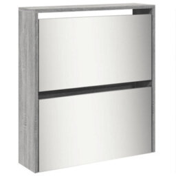 Vidaxl Shoe Cabinet With Mirror 5-Layer Grey Sonoma 63X17X169.5 Cm - thumbnail 7