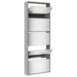 Vidaxl Shoe Cabinet With Mirror 5-Layer Grey Sonoma 63X17X169.5 Cm - thumbnail 4