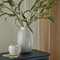 Hill Interiors Cairn Dimple Large Vase - Ceramic - L18 X W18 X H37 Cm - White - thumbnail 4