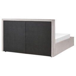 Beliani Ottoman Bed Fabric Moissac 160 X 200 Cm (Eu King Size) Light Grey - thumbnail 9