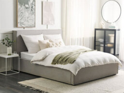 Beliani Ottoman Bed Fabric Moissac 160 X 200 Cm (Eu King Size) Light Grey - thumbnail 2
