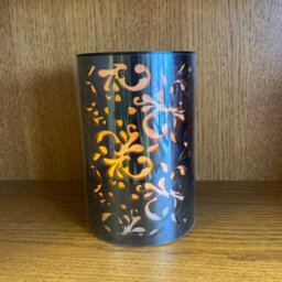 Flower Design Real Wax Led Candle - Battery Powered Handcrafted Faux Flameless Floral Pillar Candlelight - H15 X 10Cm, Black