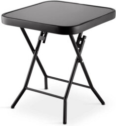 Crystals Folding Side Table Glass Top Small Side Stool Drink Coffee Garden Home Furniture