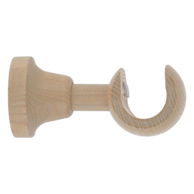 GoodHome Symi Natural Oak Effect Ash Curtain Pole Bracket Wall Mounted - image 1