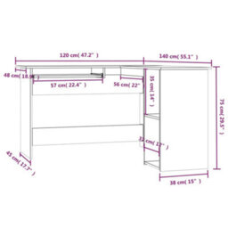 Walplus Corner Desk Grey Sonoma 120X140X75 Cm Engineered Wood - thumbnail 7