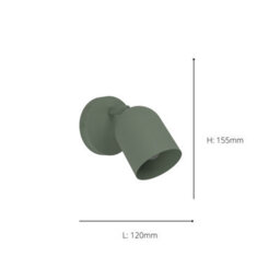 Eglo Tilston Steel Minimalist Single Wall Spotlight, Green - thumbnail 4
