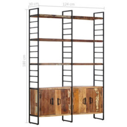 Berkfield Industrial 4-Tier Bookcase 124X30X180 Cm Solid Reclaimed Wood - thumbnail 9