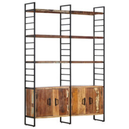 Berkfield Industrial 4-Tier Bookcase 124X30X180 Cm Solid Reclaimed Wood - thumbnail 2