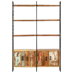Berkfield Industrial 4-Tier Bookcase 124X30X180 Cm Solid Reclaimed Wood - thumbnail 1