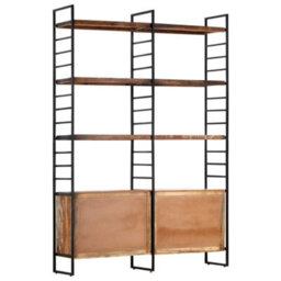 Berkfield Industrial 4-Tier Bookcase 124X30X180 Cm Solid Reclaimed Wood - thumbnail 4