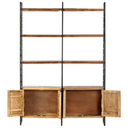 Berkfield Industrial 4-Tier Bookcase 124X30X180 Cm Solid Reclaimed Wood - thumbnail 3