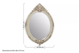 Orsina Champagne Oval Framed Wall Mirror,ornate Neoclassical Mirror, Accent Piece With Crown & Acanthus Motif - thumbnail 7
