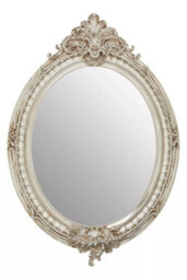 Orsina Champagne Oval Framed Wall Mirror,ornate Neoclassical Mirror, Accent Piece With Crown & Acanthus Motif