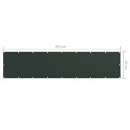 Berkfield Balcony Screen Dark Green 90X400 Cm Oxford Fabric - thumbnail 5