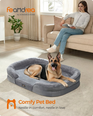 LEDREM Dog Bed, Dog Cushion, For Extra Large Dogs, 122 X 85 X 20 Cm, Orthopedic, Waterproof Inner Layer, Raised Edges, Removable - image 1