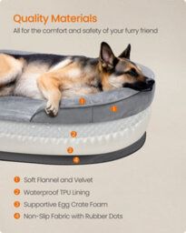 LEDREM Dog Bed, Dog Cushion, For Extra Large Dogs, 122 X 85 X 20 Cm, Orthopedic, Waterproof Inner Layer, Raised Edges, Removable - thumbnail 5