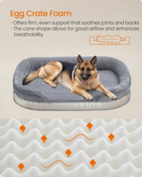 LEDREM Dog Bed, Dog Cushion, For Extra Large Dogs, 122 X 85 X 20 Cm, Orthopedic, Waterproof Inner Layer, Raised Edges, Removable - thumbnail 3