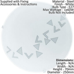 Elegant 2 Pack Wall Flush Ceiling Light With White Shade And Triangle Design - thumbnail 2