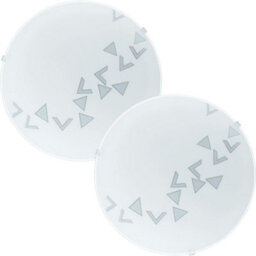 Elegant 2 Pack Wall Flush Ceiling Light With White Shade And Triangle Design - thumbnail 1