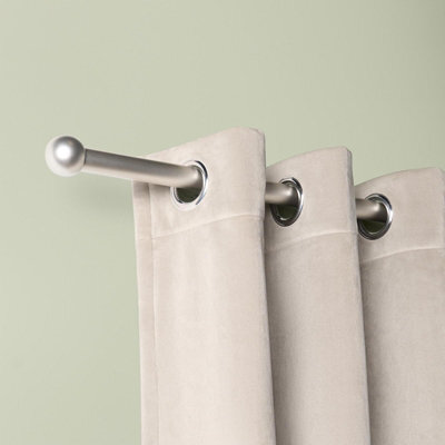 Ohs Curtain Pole Extendable 28mm Metal Finnials Twist End Rod 120-200Cm, Silver - image 1