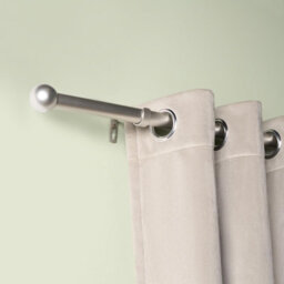 Ohs Curtain Pole Extendable 28mm Metal Finnials Twist End Rod 120-200Cm, Silver - thumbnail 2