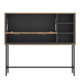 Wyld Haus Nightbloom Grey And Oak-Effect Bar Cabinet 1 Door 3 Shelves - thumbnail 3