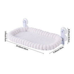 Cat Window Hammock Bed Perch With 4 Strong Suction Cups For Indoor Cats Sturdy White- 60X30Cm - thumbnail 2