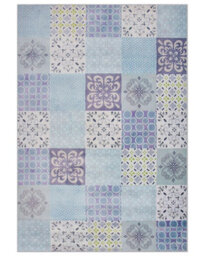 Beliani Coastal Patchwork Area Rug 160 X 230 Cm Multicolour - Low Pile Polyester With Anti-Slip Underlay - thumbnail 1
