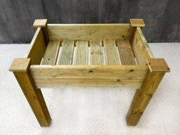 Arbor Garden Solutions Gardenglow Wooden Planter, 2-Tier Grooved Surface (L-50Cm X D-60Cm X H-100Cm) - thumbnail 4